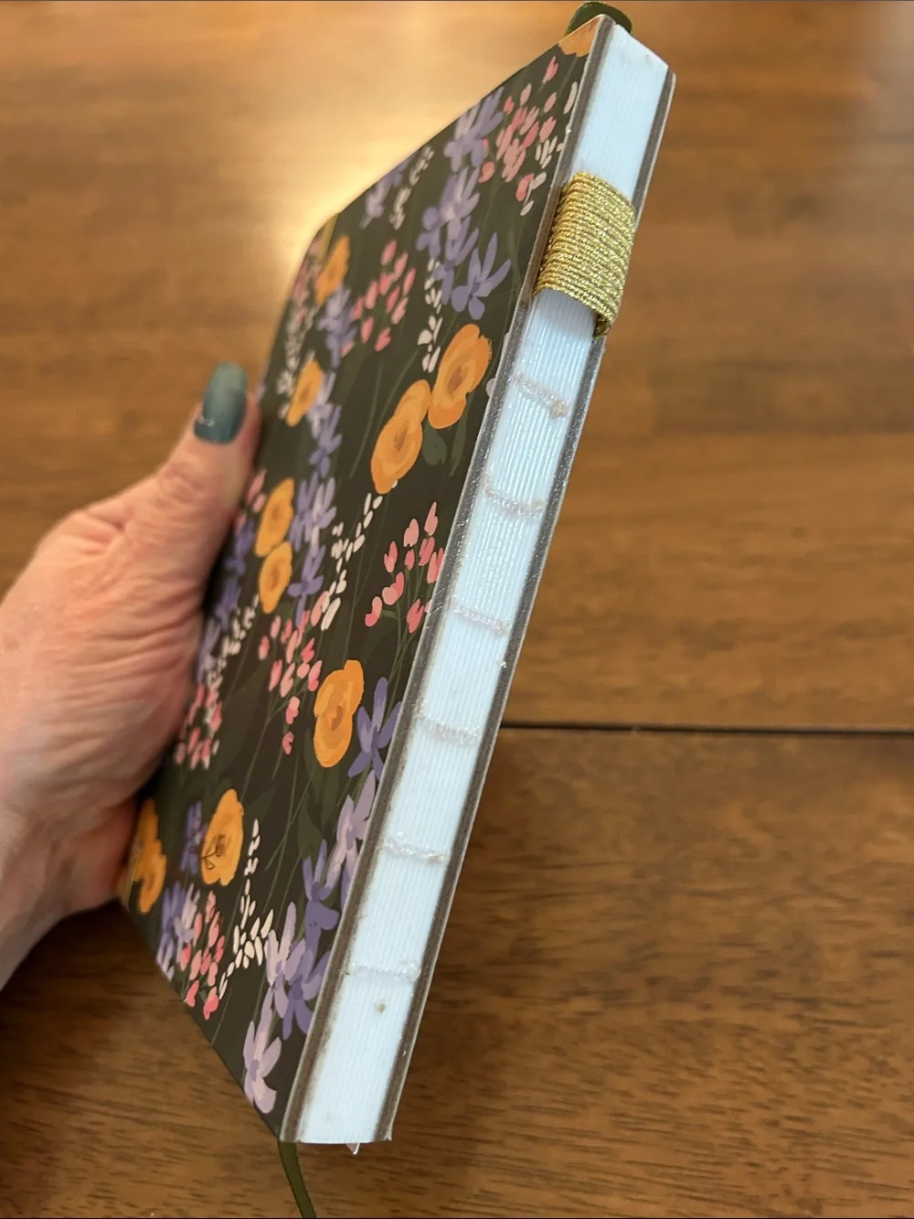 Floral Undated Planner - Green with Yellow & Purple Accent
